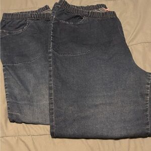 2 Pair Woman’s Stretch Jeans, elastic waist, size 24